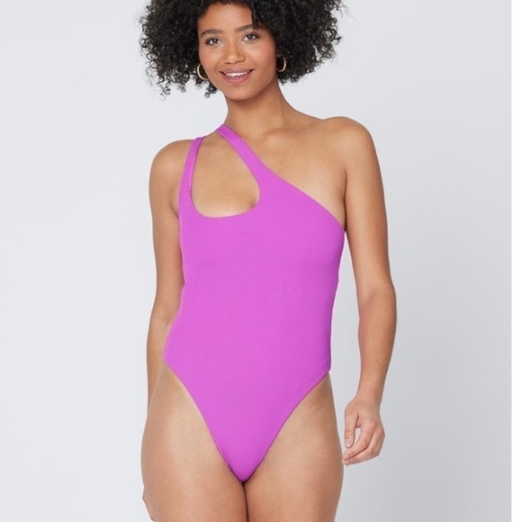 NWT L*SPACE Ribbed Phoebe One Piece Swimsuit Pitaya - Picture 1 of 5